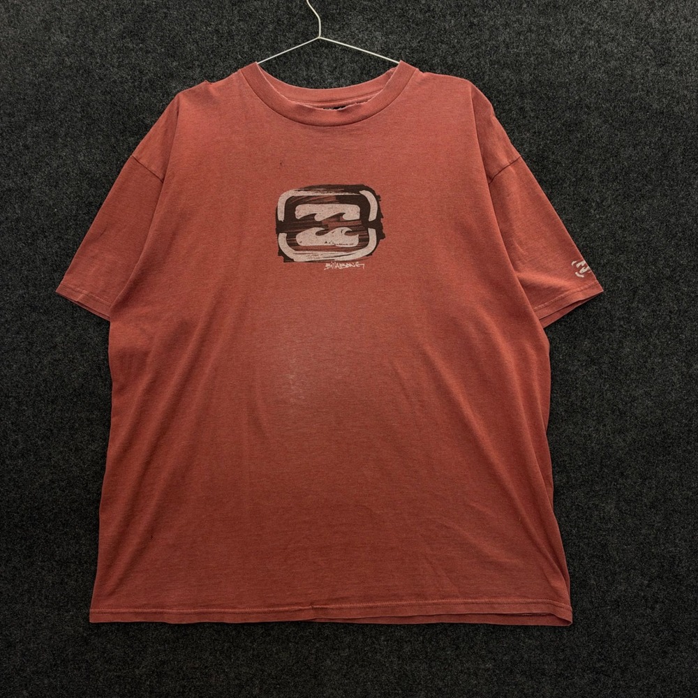 Vintage Billabong T Shirt XL Red Distressed 90s Surf Grunge Graphic Tee